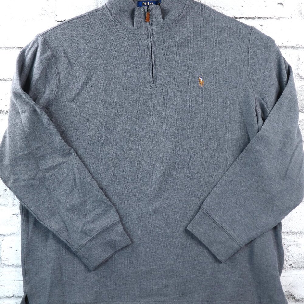 Polo Ralph Lauren Sweater Men's XL Tall LT 1/4 Zip Long Sleeve Estate Rib Gray